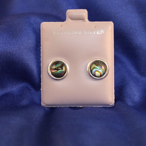 NWOT Silver & Abalone Shell Earrings - Picture 1 of 2